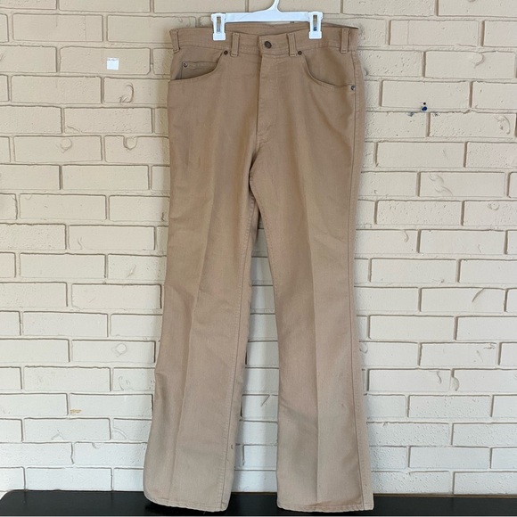 Vtg 80s Levi's for Men With a Skosh More Room Beige Pants 34x34 Classic